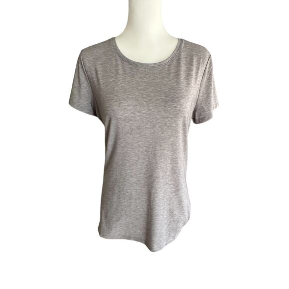 Athleta Gray Short Sleeve Top Medium Encore Tee - Picture 1 of 4